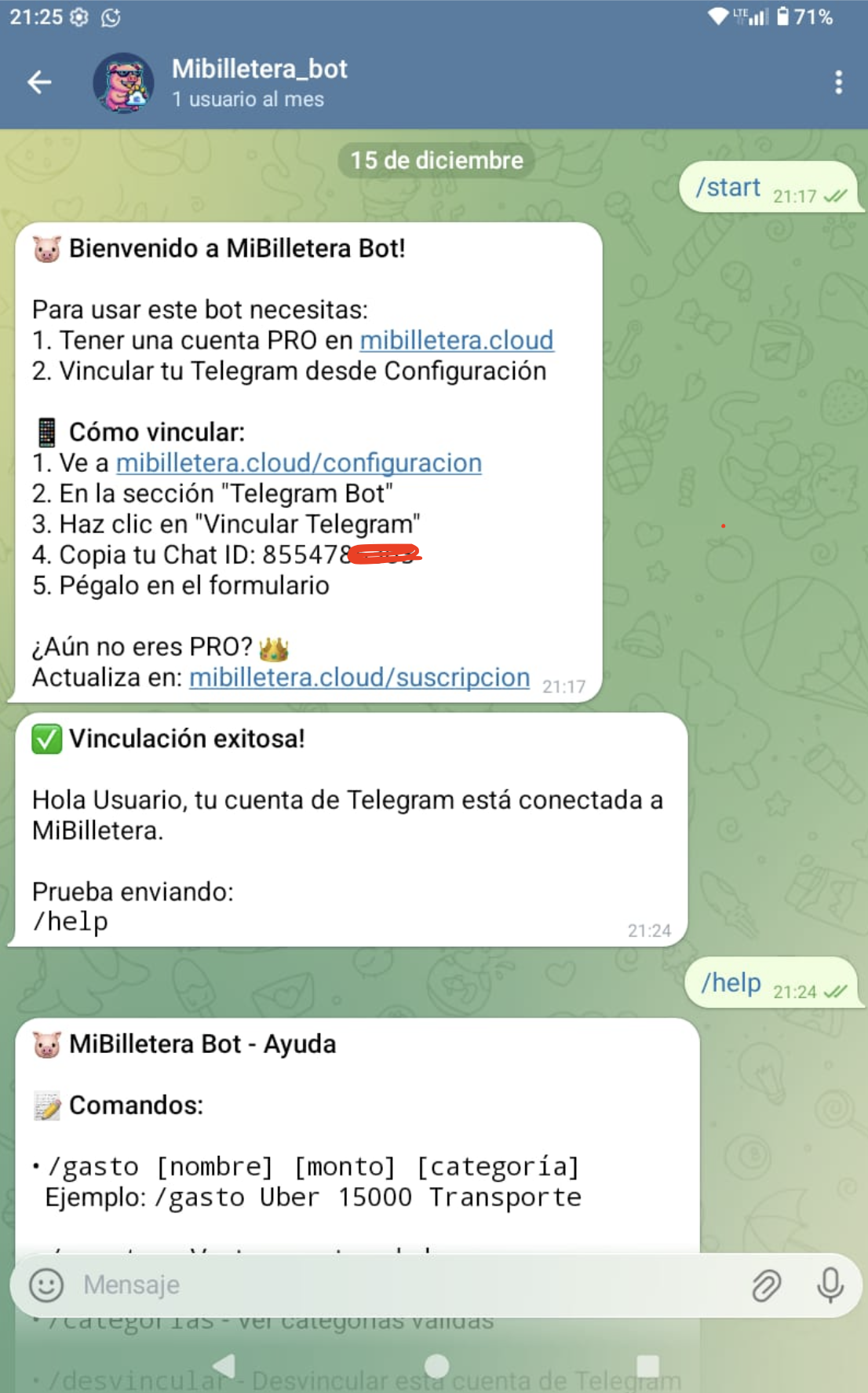 Bot Telegram para registrar gastos